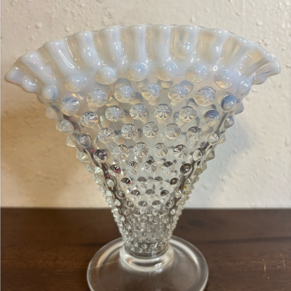 Fenton Vintage Opalescent Hobnail Glass Vase